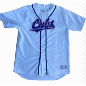 VINTAGE Chicago Cubs MLB True Fan Series Pinstripe Baseball‎ Men's Jersey Size L